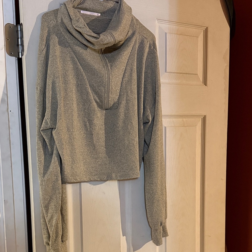 Blue Blush Heather Gray Cowl Neck Sweater